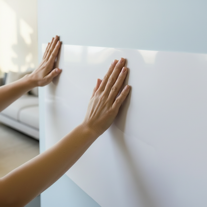 turn make the electrostatic whiteboard stick on wall!